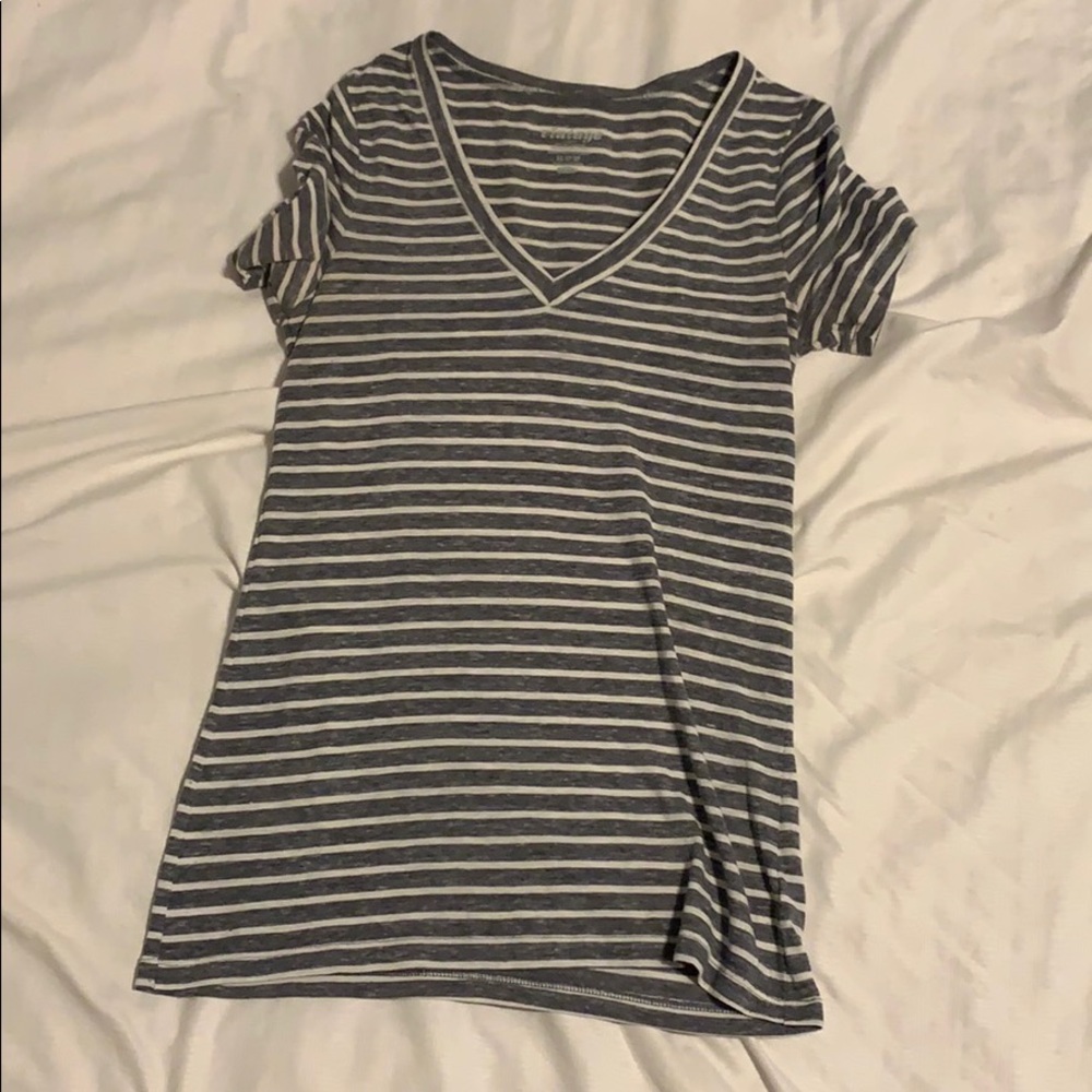 Striped v-neck